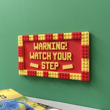 'Watch Your Step!' Lego Compatible Wall Sign, 3 of 3