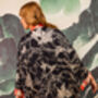 Japanese Crane Print Black And Ivory Short Kimono, thumbnail 4 of 7