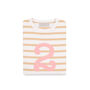 Biscuit + White Breton Striped Number/Age T Shirt Pink, thumbnail 3 of 6