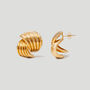 Wave Knot Statement Gold Stud Earrings In 18 K Gold Plated Vermeil, thumbnail 3 of 5