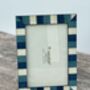 Natalini Blue And Cream Striped Photo Frame, thumbnail 2 of 4
