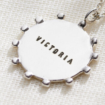 Personalised Crown Disc Leather Cord Necklace, 5 of 8