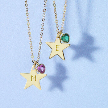 Written In The Stars Initial And Birthstone Valentines Necklace, 4 of 8
