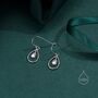 Sterling Silver Delicate Moonstone Droplet Drop Hook Earrings, thumbnail 4 of 10