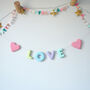 Handmade Handpainted Pastel Love And Heart Garland, thumbnail 1 of 4