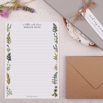 A5 Personalised Letter Writing Paper With Botanicals, 3 of 4