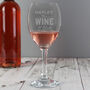 Personalised 'It's Wine O'clock' Engraved Wine Glass, thumbnail 2 of 3
