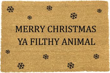 Merry Christmas Ya Filthy Animal Print Doormat, 2 of 2