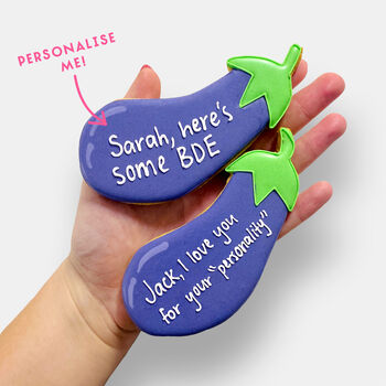 Personalised Eggplant Valentine's Letterbox Iced Cookie, 2 of 10