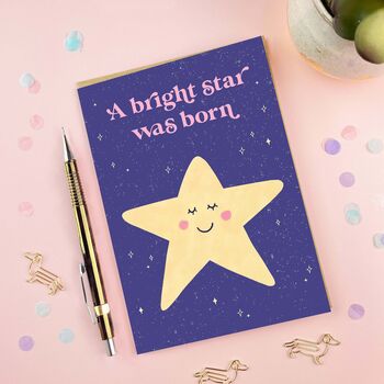 A Bright Star Was Born New Baby Card, 2 of 4