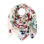 Silk Scarf Butterflies On White Winter Scarf 130 X130cm, thumbnail 1 of 5