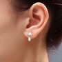 Sterling Silver Dainty Cloud And Natural Pearl Raindrop Stud Earrings, thumbnail 5 of 11