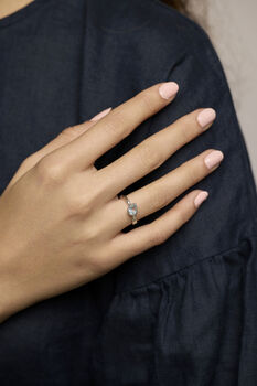 Teardrop Blue Topaz Silver Ring, 5 of 8