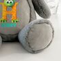 Personalised Monster Alphabet Children's Grey Teddy Bear 42cm, thumbnail 7 of 7