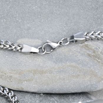 Men's Stainless Steel Wheat Link Chain, 3 of 7