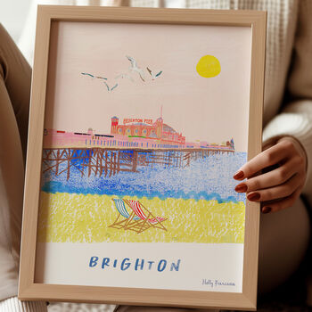 Brighton Pier, Sussex Coastal Landmark Travel Print, 6 of 6