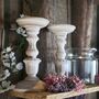 Pair Of White Wooden Pillar Candle Holders, thumbnail 1 of 10