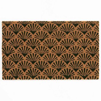 Verona Art Deco Forest Green Scallop Doormat, 2 of 4