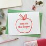 Red Apple For The Teacher Thank You Card, thumbnail 7 of 9