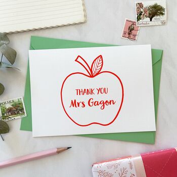 Red Apple For The Teacher Thank You Card, 7 of 9