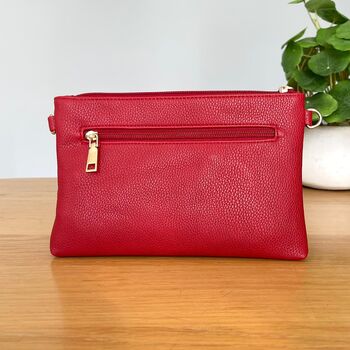 Double Pocket Shoulder Bag In Red, 2 of 3
