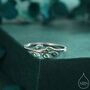 Sterling Silver Green Cz Leaf Ring, thumbnail 1 of 12