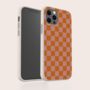 Y2k Orange Check Biodegradable Phone Case, thumbnail 3 of 8