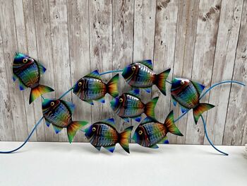 Tropical Fish Metal Wall Sculpture 70cm Coastal Décor, 4 of 12