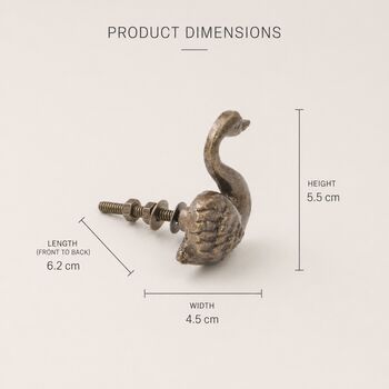 Elegant Swan Brass Cabinet Knob, 7 of 9