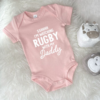 Watching Sport With Daddy Personalised Sports Babygrow, 4 of 11