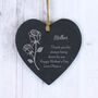 Personalised Rose Slate Heart Hanging Decoration, thumbnail 1 of 5