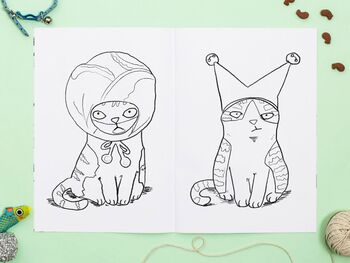 Cats In Christmas Hats Colouring Book, 5 of 7