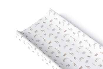 Safari Animals And Stork Deluxe Unisex Baby Anti Roll Wedge Changing Mat, 2 of 3