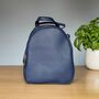 Triple Zipped Rucksack In Navy Blue, thumbnail 2 of 2