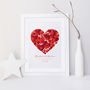 Love Heart Valentines Or Wedding Personalised Print, thumbnail 4 of 6