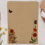 A5 Kraft Letter Writing Paper With Rabbit And Poppies, thumbnail 1 of 4