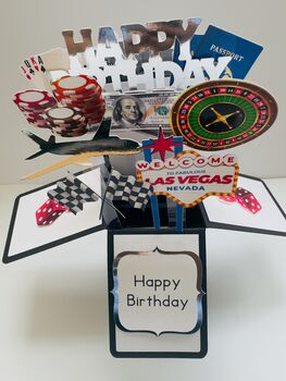 Las Vegas Themed 3D Birthday Card, 3 of 6