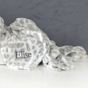 Personalised White Baby Gown And Giraffe Blanket Set, 3 of 11