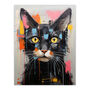 Messy Black Cat Fun Bright Pet Portrait Wall Art Print, thumbnail 6 of 6