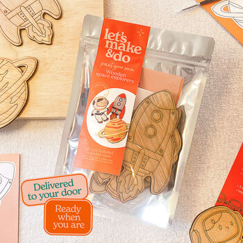Paint Your Own Wooden Space Explorers Kit, 8 of 8