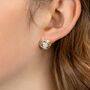 Molten Sterling Silver Moonstone Stud Earrings, thumbnail 4 of 8
