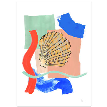 Shell Colour Block Abstract Print, 4 of 8