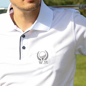 Personalised Golf Wreath Polo Top For Men Gift, 2 of 10