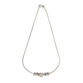 Graduated Silver Nugget Necklace, 4 of 5