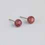 Sterling Silver Red Speckle Crystal Ball Stud Earrings, thumbnail 4 of 6