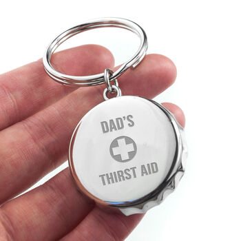 Personalised Thirst Aid Bottle Opener Keyring, 3 of 5