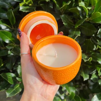 Candle In Orange Shaped Pot With Lid, 3 of 6