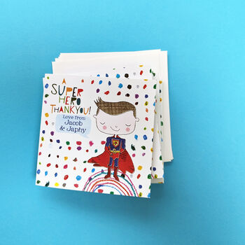 Personalised Superhero Thank You Cards, 5 of 5