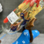 Handcrafted Wooden Drunken Duck Wine Bottle Rack Holder Blue White, thumbnail 7 of 12
