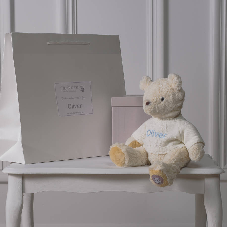 personalised christening bear